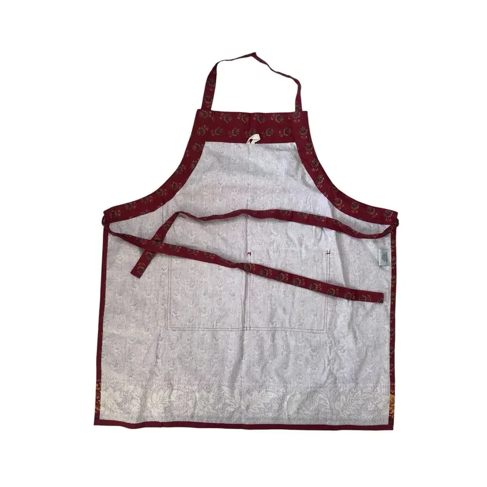 WILLIAMS SONOMA *NEW Spice Orange Floral Kitchen Apron Adjustable One Size Adult